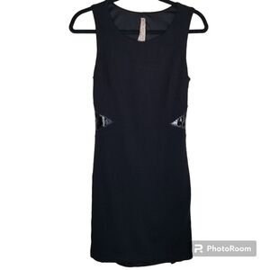 REVOLVE BAILEY 44 Black Bodycon Sleeveless Patent Leather Trimmed Cutout Back